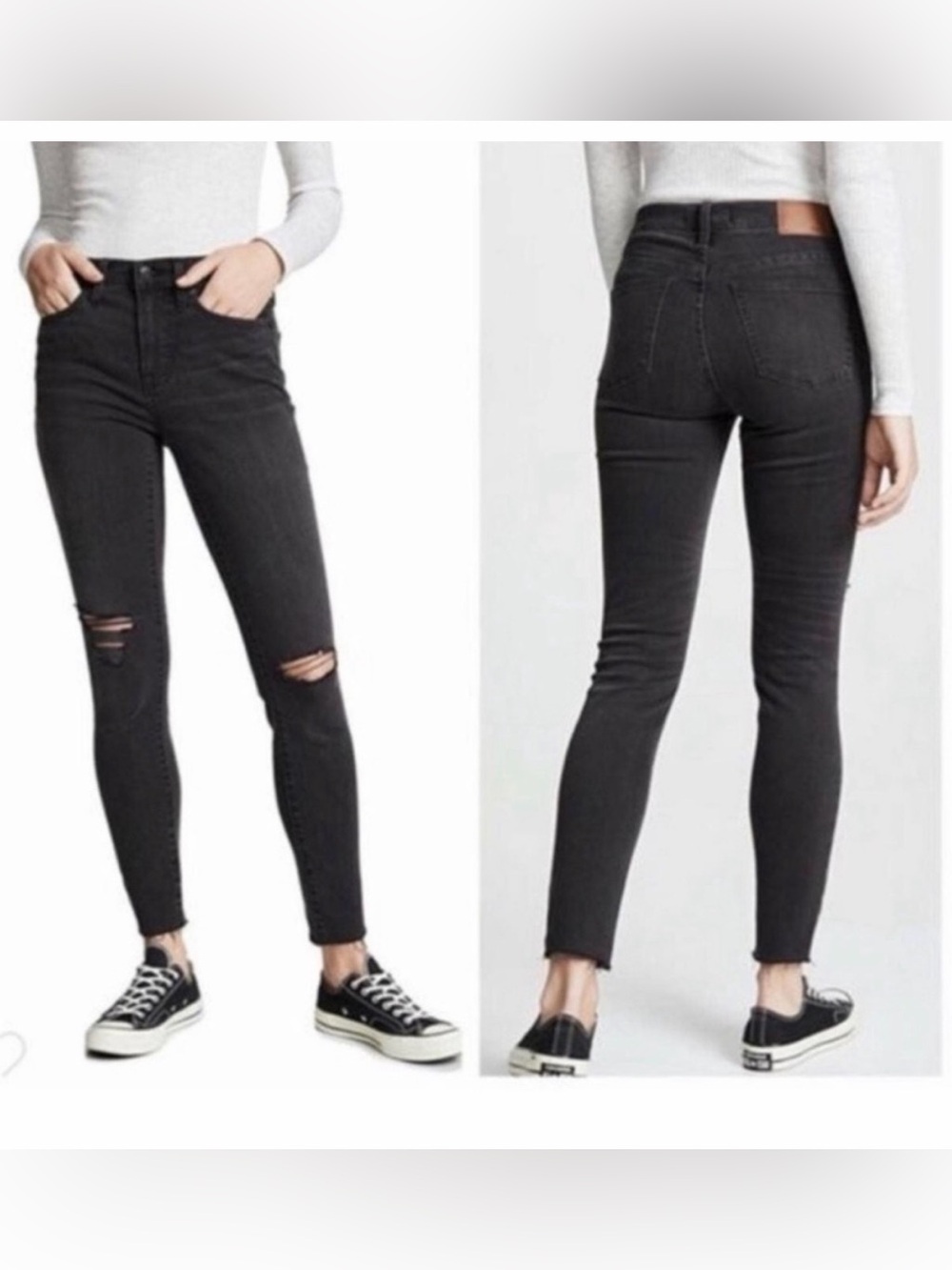 Madewell 9” High-Rise Black Skinny Ripped Women’s Jeans